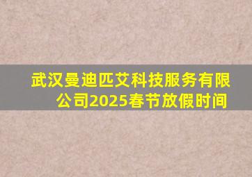 武汉曼迪匹艾科技服务有限公司2025春节放假时间